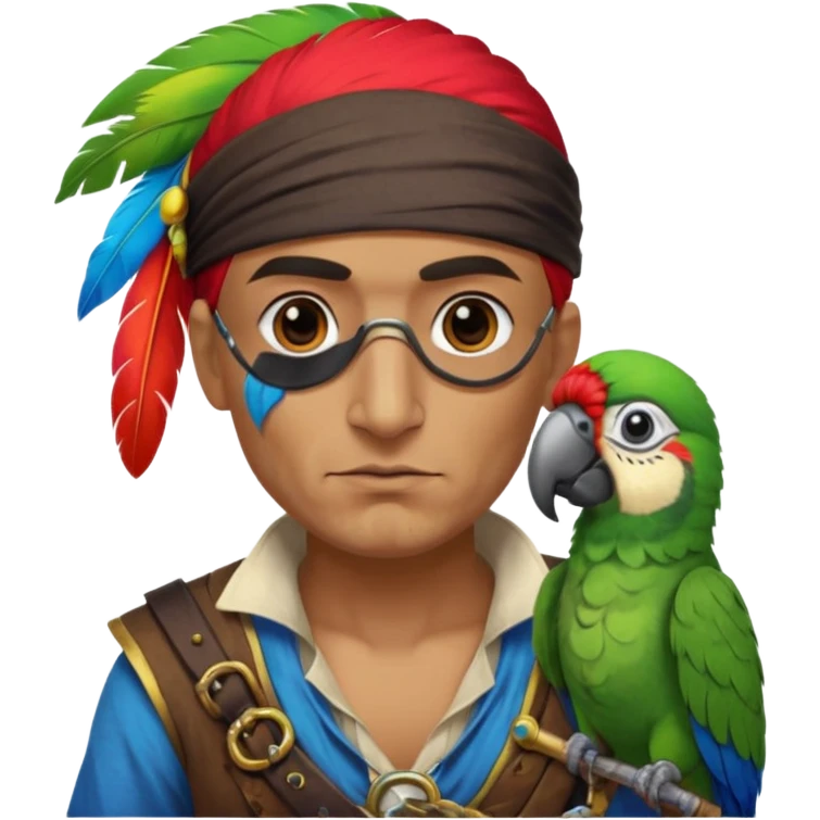 pirate and parrot emoji