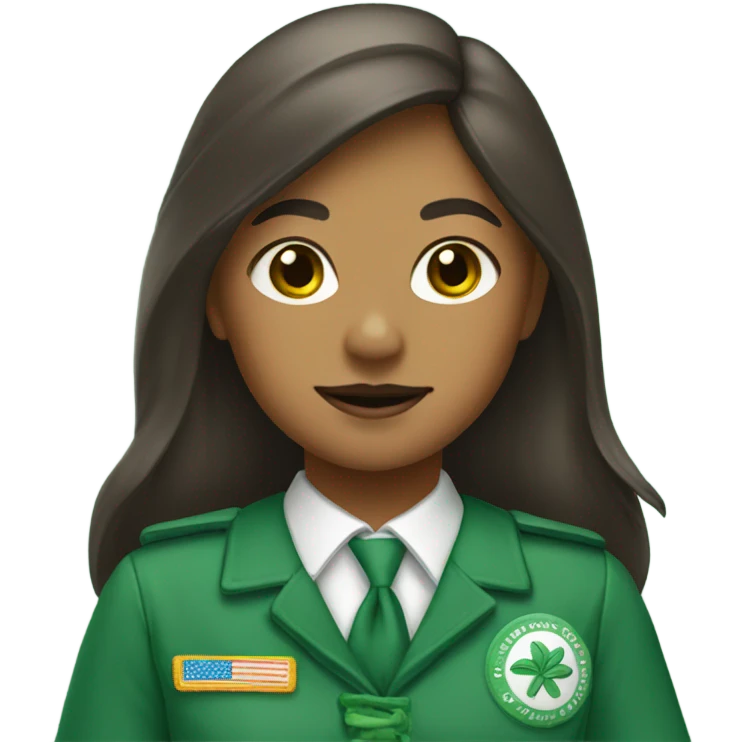 girl scout with moustache emoji