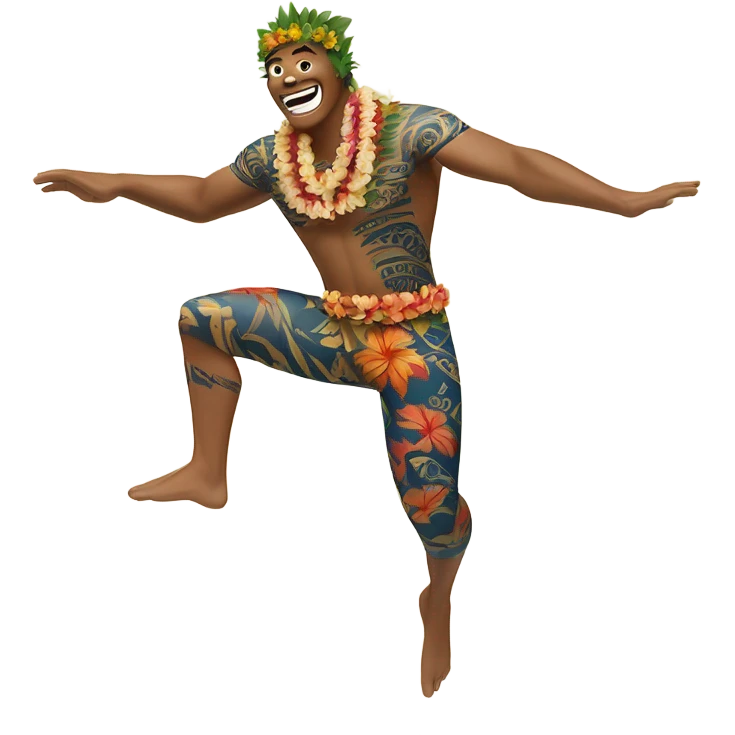 Hawaiian shark man doing a manu  emoji