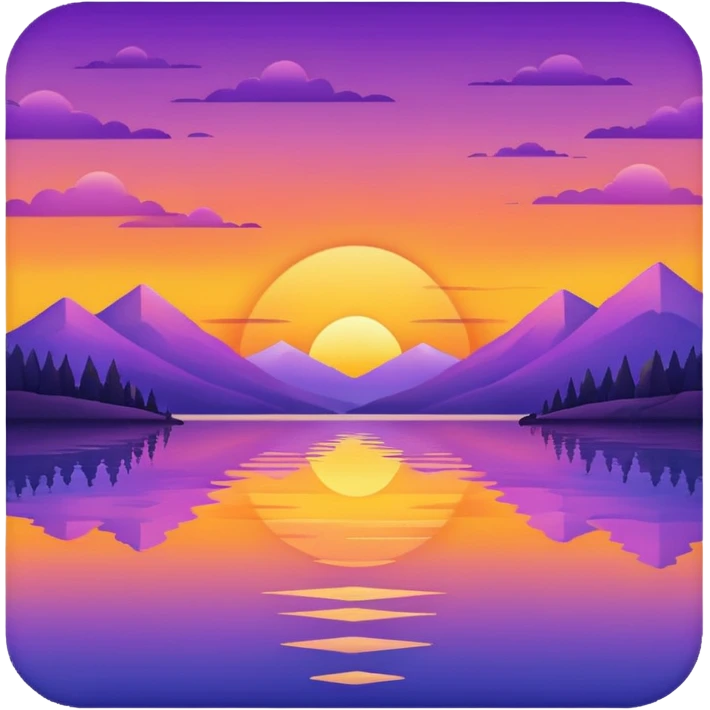 lakeside sunset horizon emoji