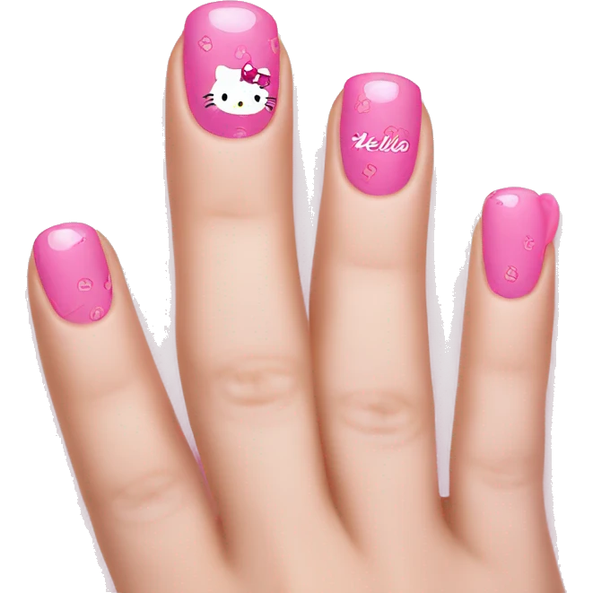 Pink hello kitty nails emoji