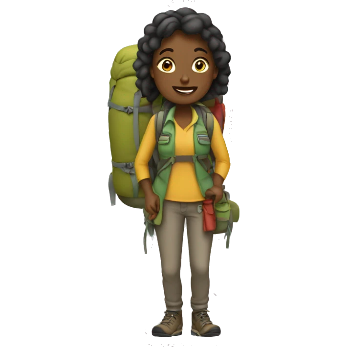 Women backpacking emoji