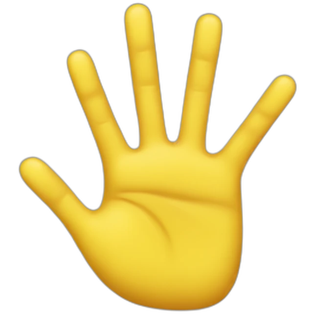 six fingered yellow hand emoji