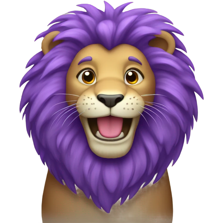 happy purple lion emoji