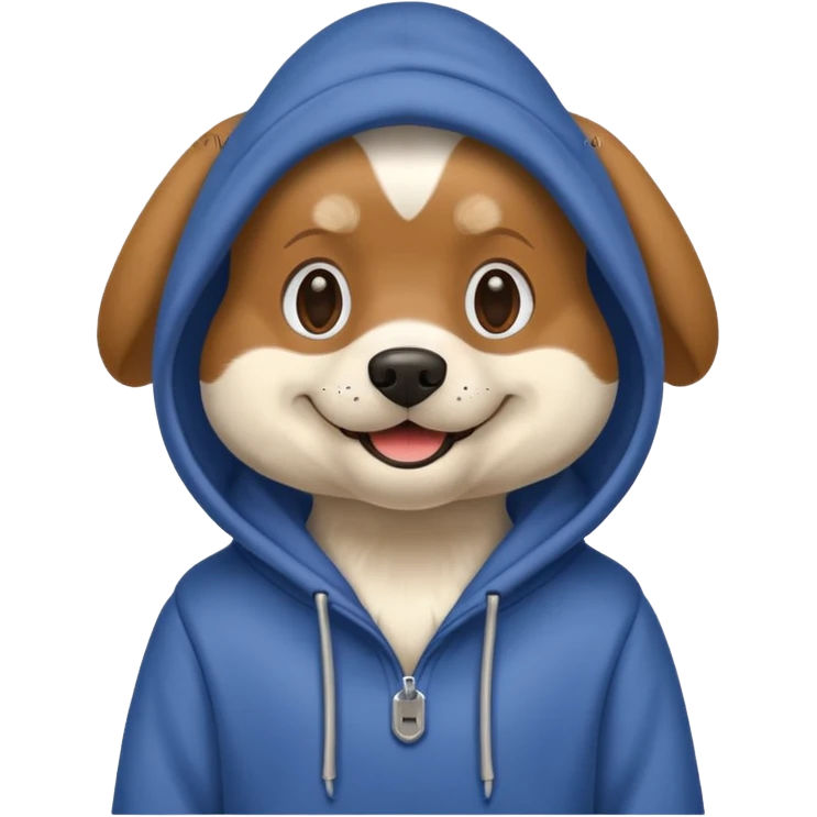 Dog wearing a hoodie emoji