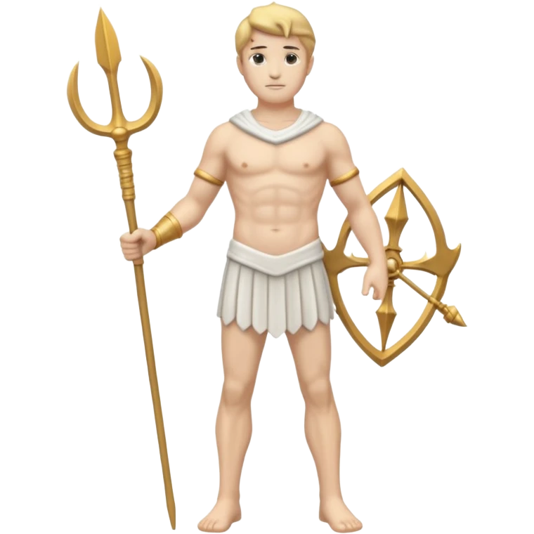 a marble man statue full body holding trident emoji