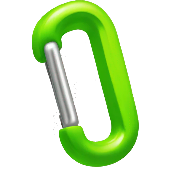 neon green carabiner  emoji