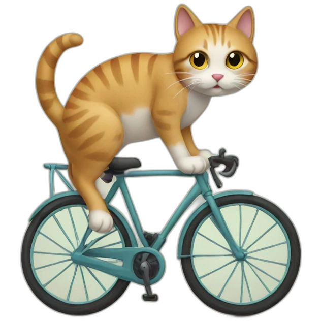 cat on bicycle emoji