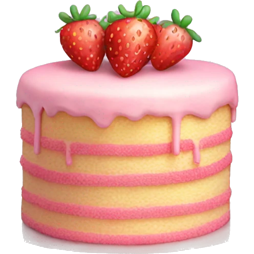 Pastel Birthday cake with strawberry emoji