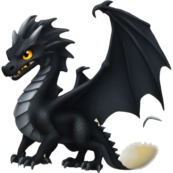 Dragón negro furia nocturna emoji