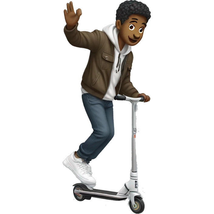 streetwear guy doing freestyle scootering emoji