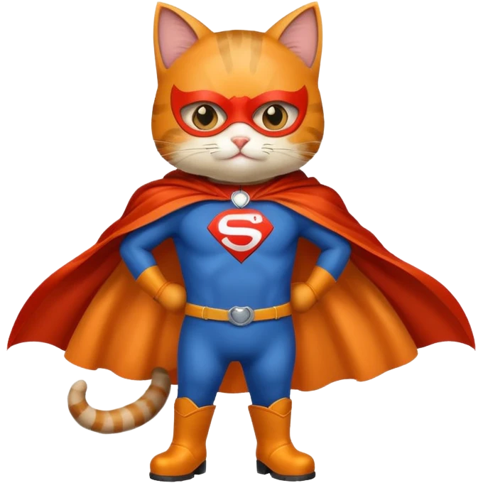  Cat dressed up as a superhero emoji