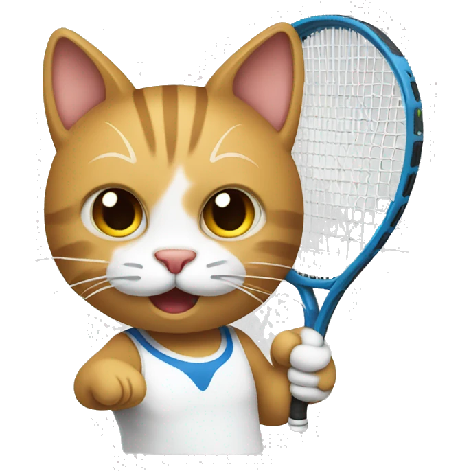 Cat playing tennis emoji