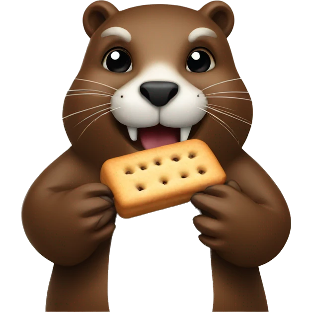  Beaver holding a biscuit emoji