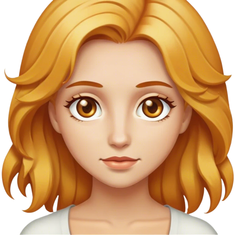Mujer de cabello color miel y de piel blanca con ojos hazel  emoji
