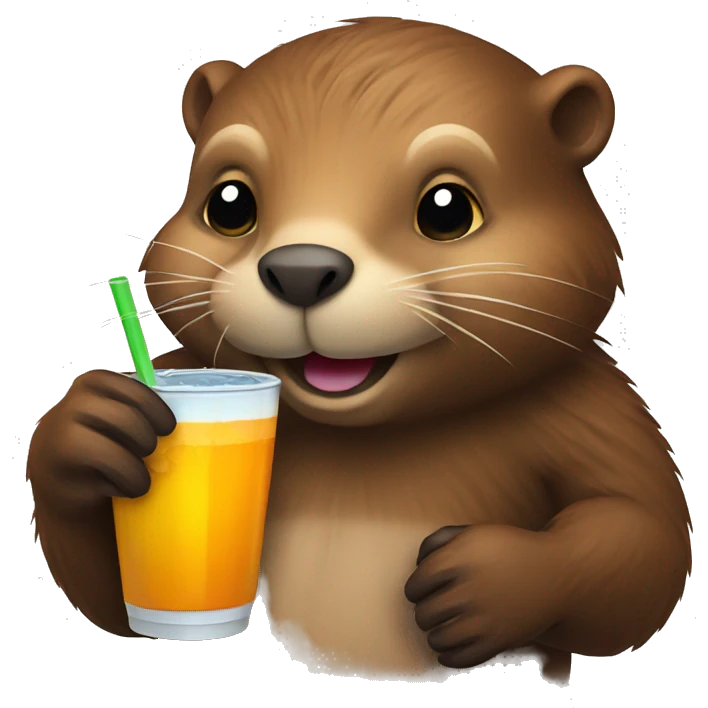 beaver with a beverage  emoji