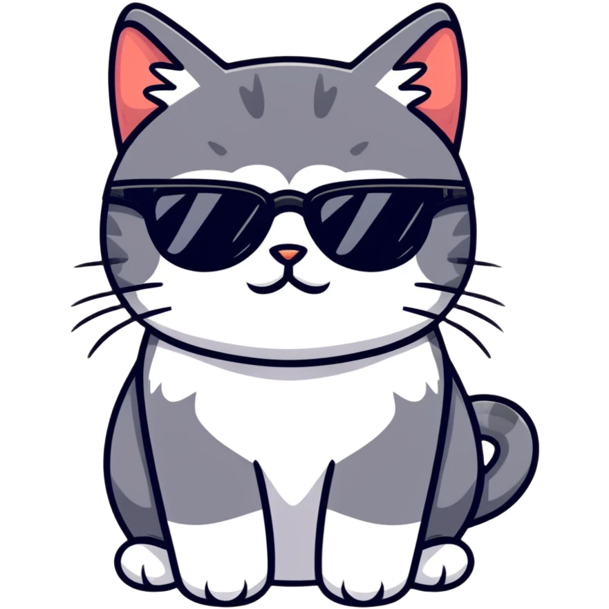 Cat with sunglasses emoji