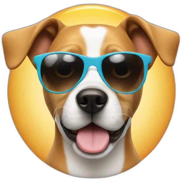 a dog wearing a sun glasses emoji
