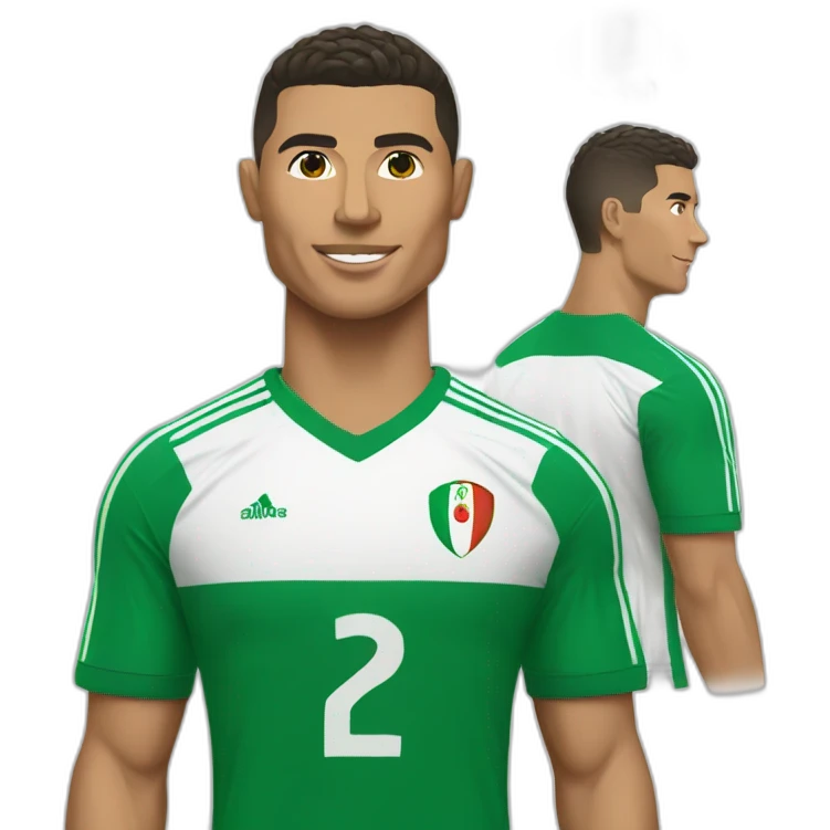 Ronaldo with Algerian soccer jersey emoji