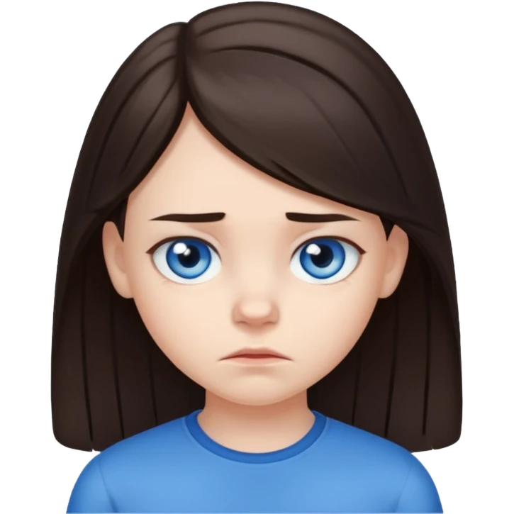 11 years old  dark brown hair hate the world emoji