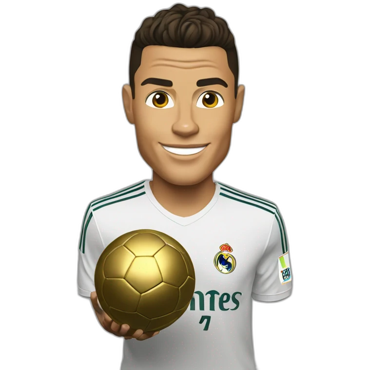 Cristiano ronaldo with the ballon d'or emoji