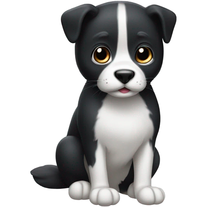 black head, white chin,white legs and paws emoji