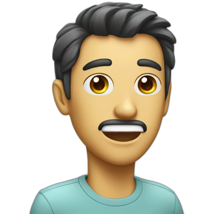 man talking and a voice wave comming from his mouth emoji