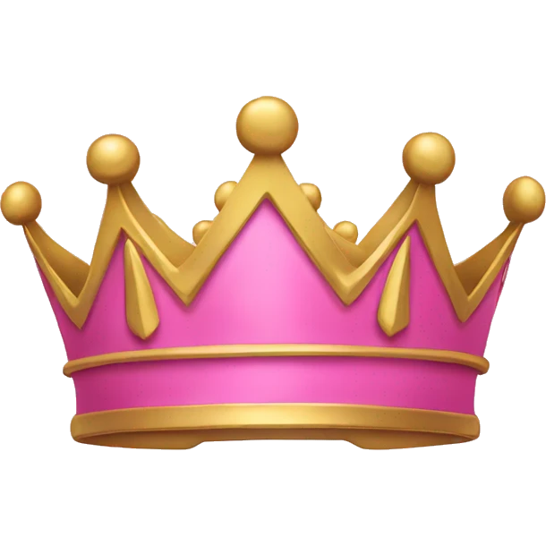 pink and gold crown emoji