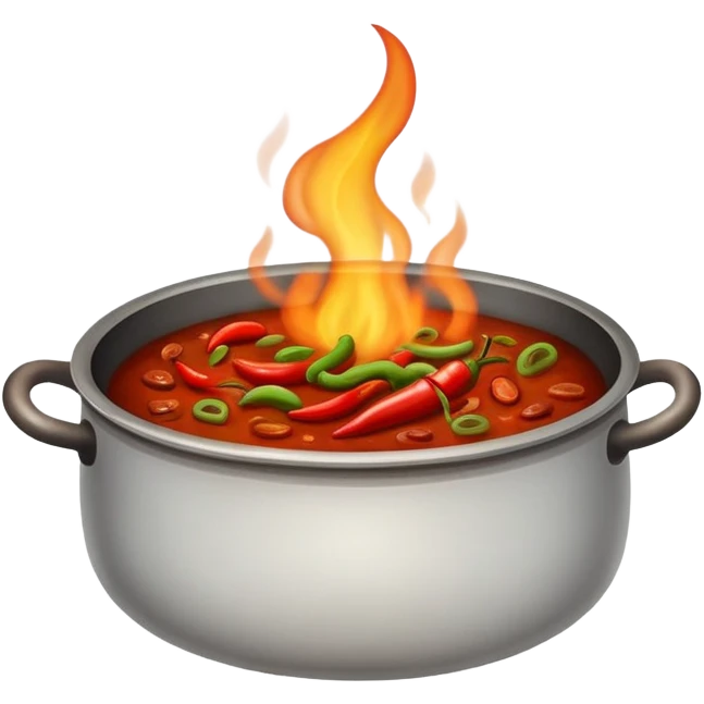 Pot of chilli on a fire cooking  emoji