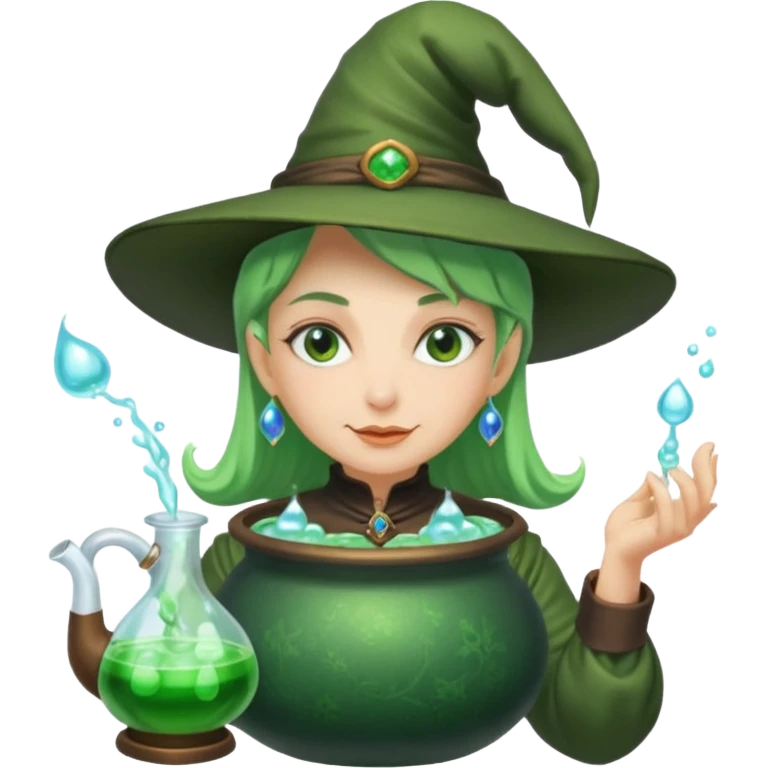 green witch cooking potion emoji