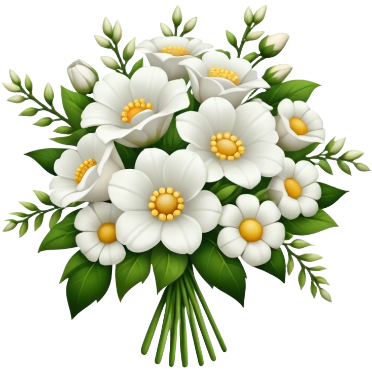 Aesthetic white bouquet of flowers emoji