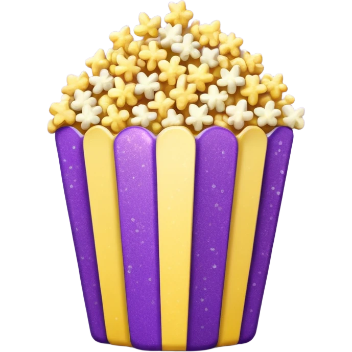 Glitter purple and yellow popcorn  emoji