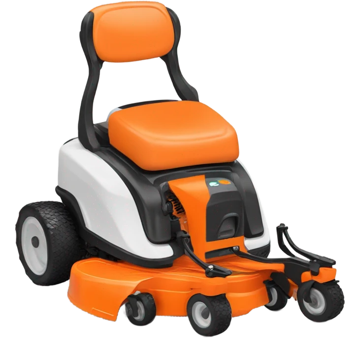 A Orange riding lawnmower  emoji