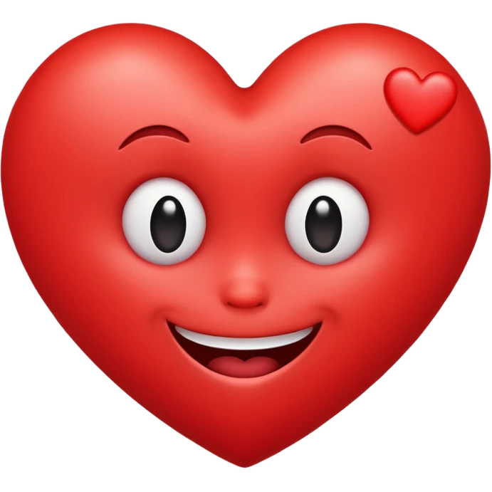 Love heart  with a weird face emoji
