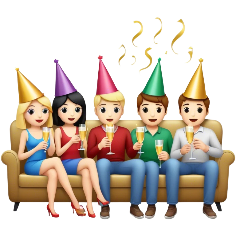 A bunch of friends of watching a movie emoji