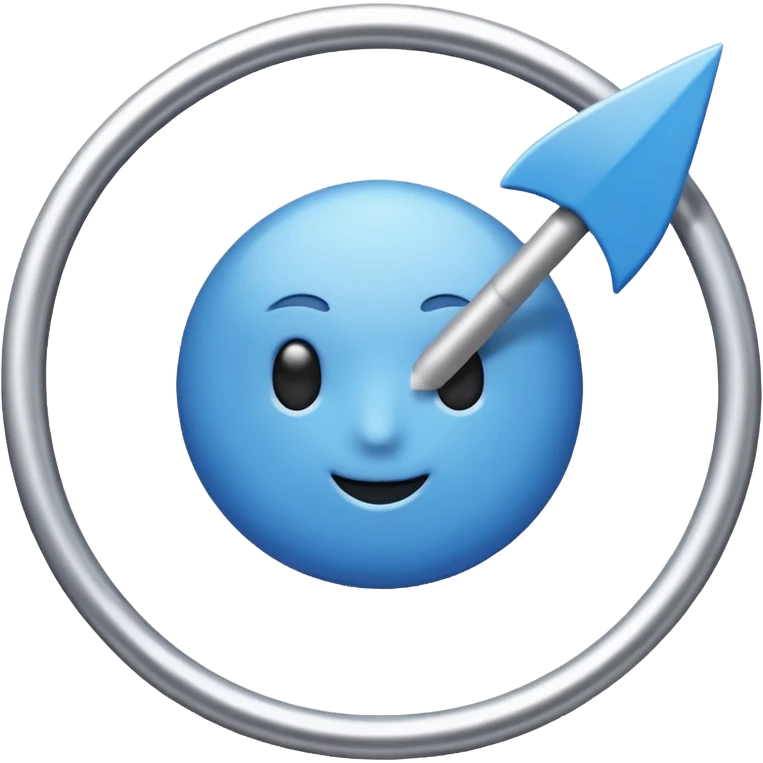 Quiero que hagas un círculo azul y con una flechita en el medio blanca emoji