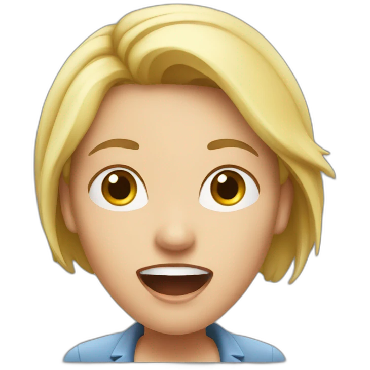 White hired Woman shouting emoji