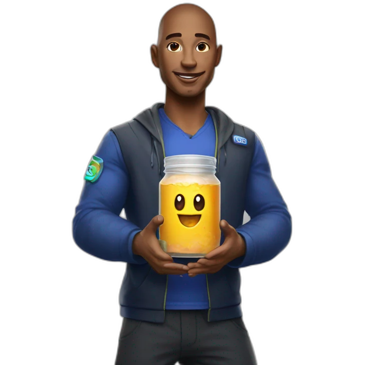 Master Chieft holding Gfuel emoji