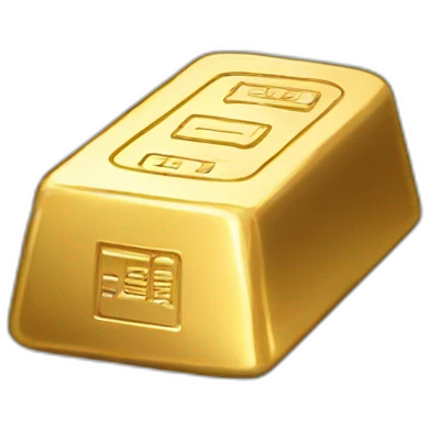 Gold bar in Round coin emoji