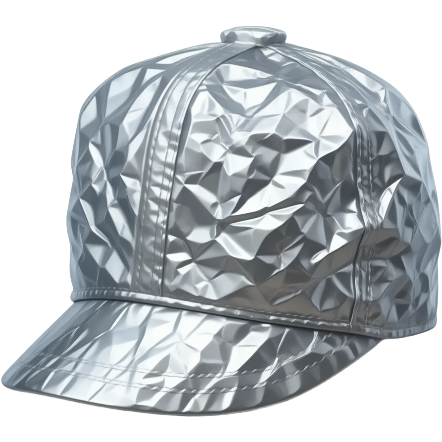 aluminum foil homemade kind of messy hat like a scally cap emoji