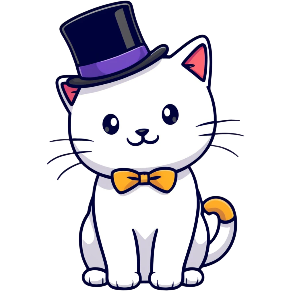 cat wearing a top hat emoji