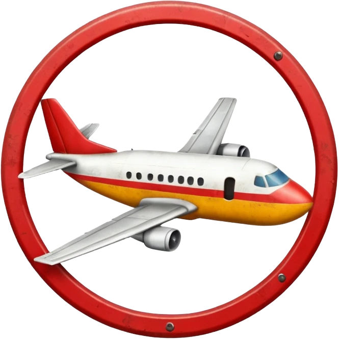 plane with a forbidden sign on it emoji