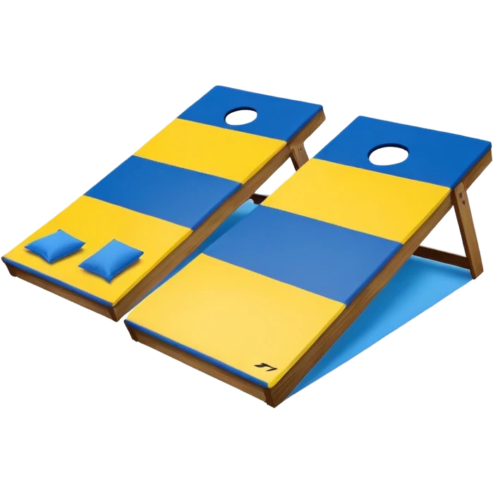 Cornhole board blue and yellow  emoji