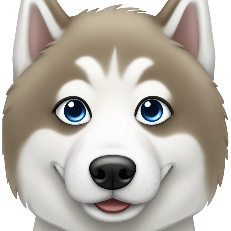 white husky dog with 1 blue eye and 1 brown eye  emoji