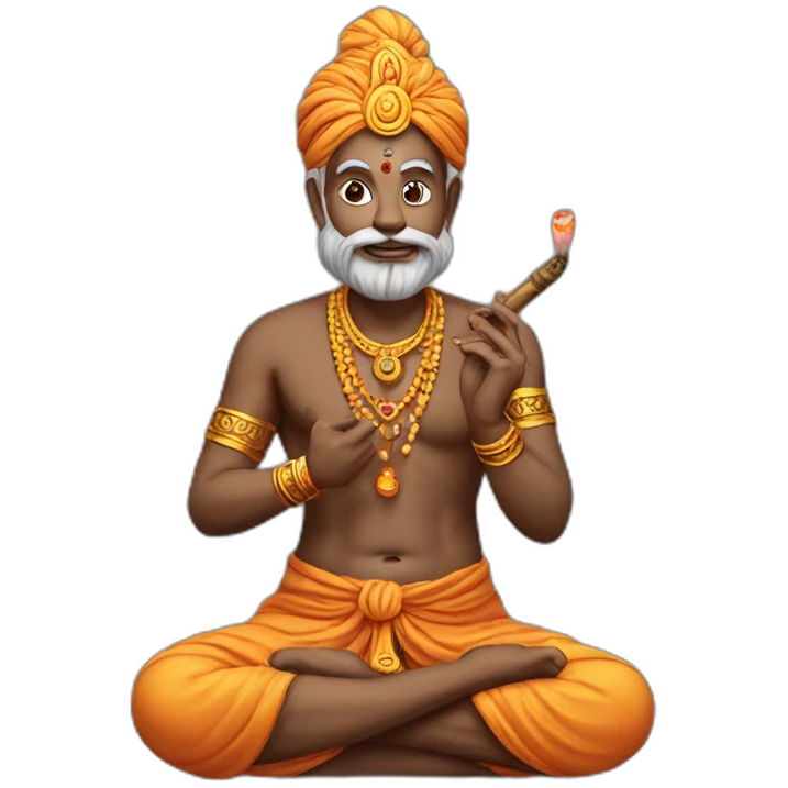 Hindu sage with chillum emoji