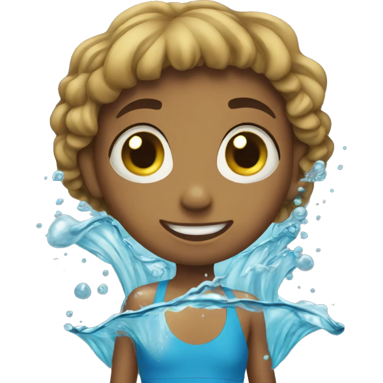 girl swim in freeing water emoji