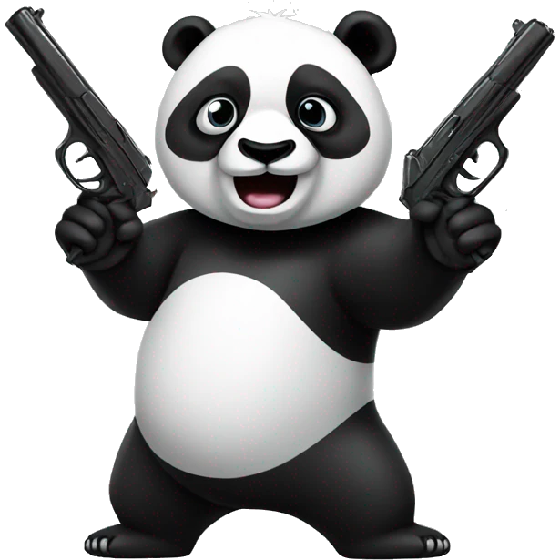 Panda with a gun emoji