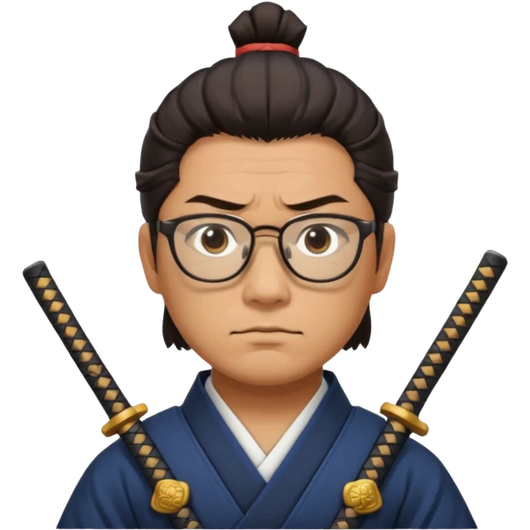 gözlüklü samuray emoji