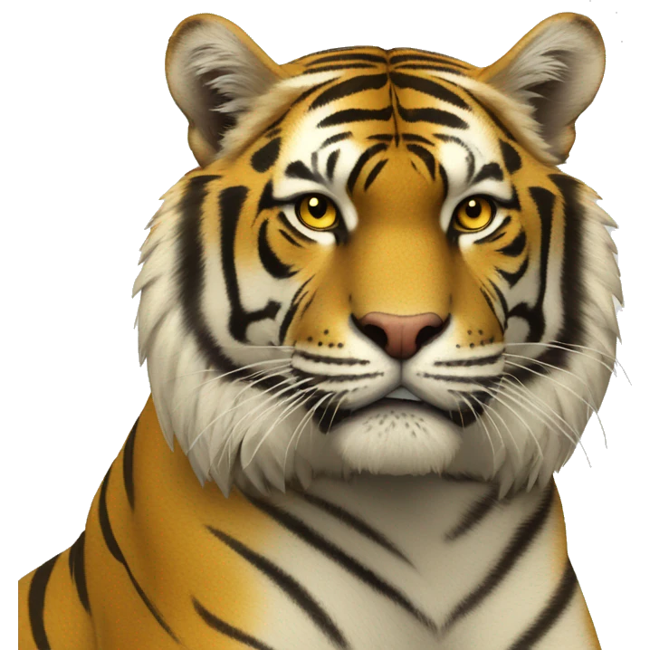Tigre jaine avec des eclaire jaune emoji
