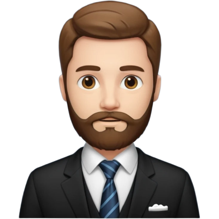 bearded man with long tie emoji